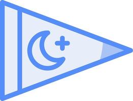 nautisk flagga linje fylld blå ikon vektor