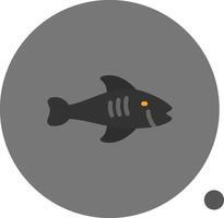 fisk platt skugga ikon vektor