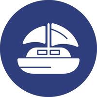 Schlauchboot Glyphe Kreis Symbol vektor