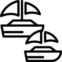 segling lopp linje ikon vektor