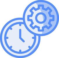 Zeit Verwaltung Linie gefüllt Blau Symbol vektor