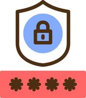 Passwort Schutz Farbe gefüllt Symbol vektor