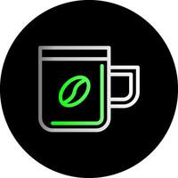 kaffe kopp dubbel lutning cirkel ikon vektor