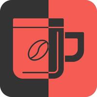 kaffe kopp röd omvänd ikon vektor