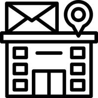 postkontor linje ikon vektor