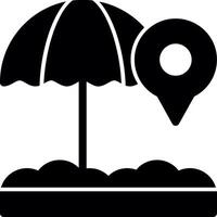 Strand Regenschirm Glyphe Symbol vektor