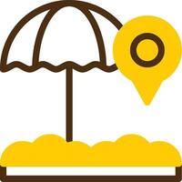Strand Regenschirm Gelb lieanr Kreis Symbol vektor