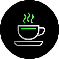 kaffe kopp dubbel lutning cirkel ikon vektor