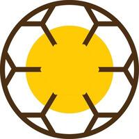 fotboll gul lieanr cirkel ikon vektor