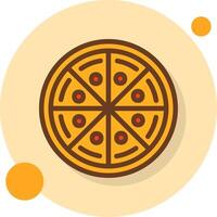 Pizza gefüllt Schatten Kreis Symbol vektor