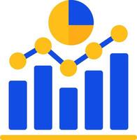 data analys platt två Färg ikon vektor
