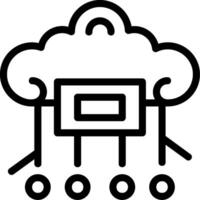 Cloud-Computing-Liniensymbol vektor