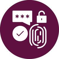 biometrisch Sicherheit Glyphe Kreis Symbol vektor