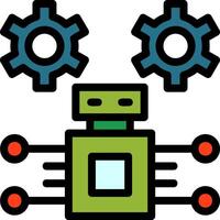 robot bearbeta automatisering linje fylld ikon vektor