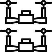 Schwarm Drohnen Linie Symbol vektor