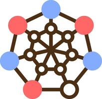 Nanotechnologie Farbe gefüllt Symbol vektor