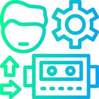 Mensch-Roboter Interaktion linear Gradient Symbol vektor