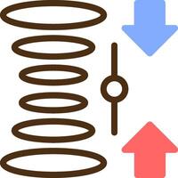 Quantum Überlagerung Farbe gefüllt Symbol vektor