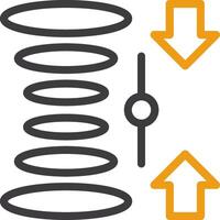 kvant superposition linje cirkel ikon vektor