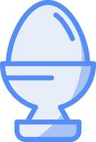 ägg kopp linje fylld blå ikon vektor