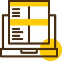 Laptop zum online Job Anwendungen Gelb lieanr Kreis Symbol vektor