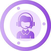 Person mit Headset symbolisieren Kommunikation Glyphe Gradient Symbol vektor