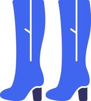 Schenkel hoch Stiefel solide zwei Farbe Symbol vektor
