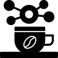 kaffe kopp för informell nätverkande glyf ikon vektor