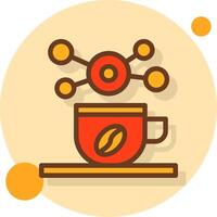 Kaffee Tasse zum informell Vernetzung gefüllt Schatten Kreis Symbol vektor