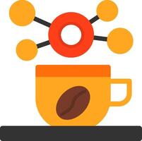 Kaffee Tasse zum informell Vernetzung eben Symbol vektor