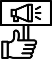 Hand halten ein Einstellung Zeichen Linie Symbol vektor