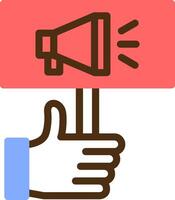 Hand halten ein Einstellung Zeichen Farbe gefüllt Symbol vektor