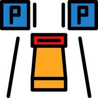 Parkplatz Reservierung Linie gefüllt Symbol vektor