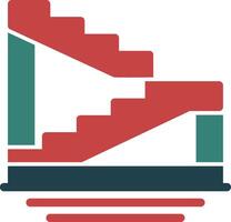 Treppe Glyphe zweifarbiges Symbol vektor