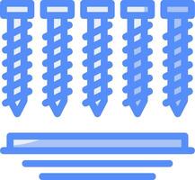 Trockenbau Schrauben Linie gefüllt Blau Symbol vektor