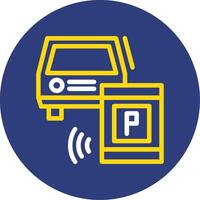 Fernbedienung Parkplatz Dual Linie Kreis Symbol vektor