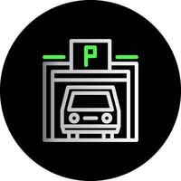 Fußgänger Parkplatz Garage Dual Gradient Kreis Symbol vektor