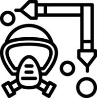 Feuerwehrmann Maske Gurt Linie Symbol vektor