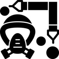 Feuerwehrmann Maske Gurt Glyphe Symbol vektor