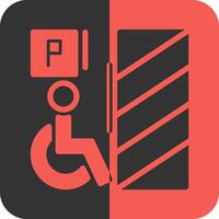 Rullstolsanpassad parkering röd omvänd ikon vektor