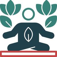 Yoga-Glyphe zweifarbiges Symbol vektor