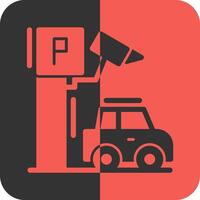 Parkplatz Sicherheit Kamera rot invers Symbol vektor
