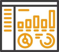 Diagramm Linie zwei Farbe Symbol vektor