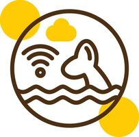 digital nomad logotyp gul lieanr cirkel ikon vektor