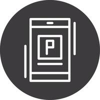 Parkplatz App Gliederung Kreis Symbolleiste Gliederung Kreis Symbol vektor