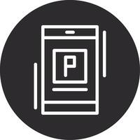 Parkplatz App Linie invertiert Symbol invertiert Symbol vektor