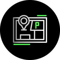 Parkplatz Karte Marker Dual Gradient Kreis Symbol vektor