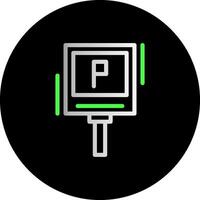 p Parkplatz Symbol Dual Gradient Kreis Symbol vektor