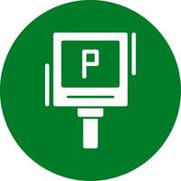 p parkering symbol glyf cirkel ikon vektor