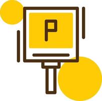 p Parkplatz Symbol Gelb lieanr Kreis Symbol vektor